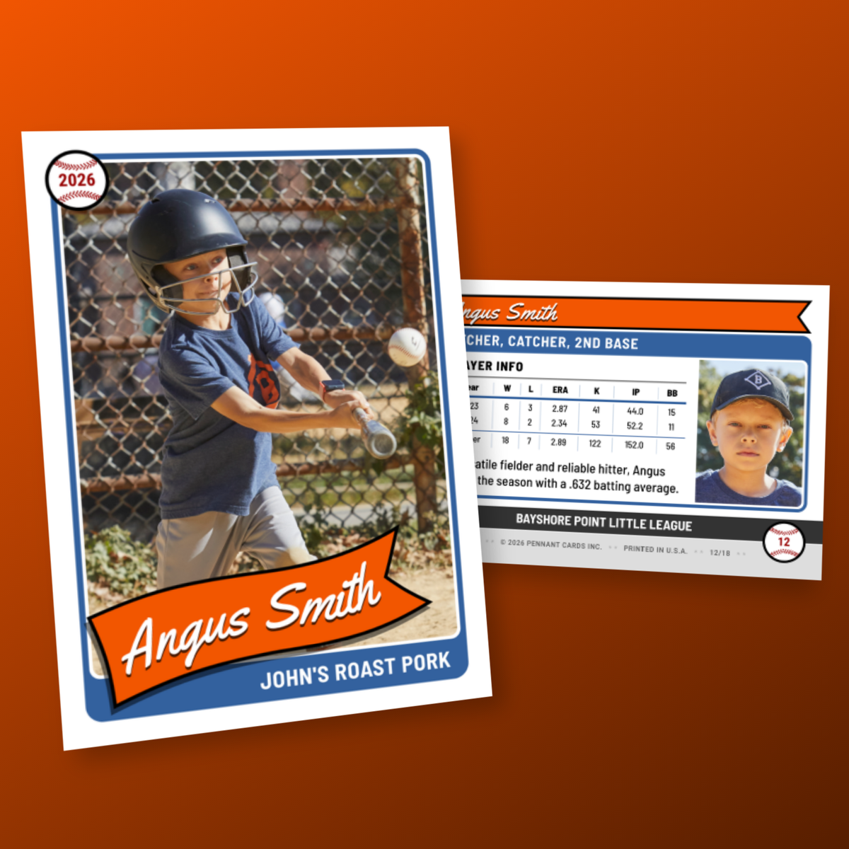 Pennant design player card