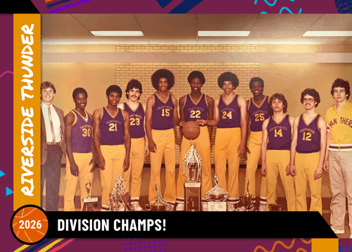 Basketball team card in the Airbrush design