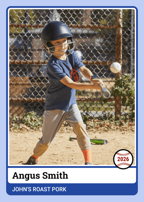 Printed baseball card in the Classic 1 design