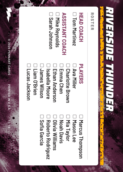 Back of a basketball team card in the Jumbotron design