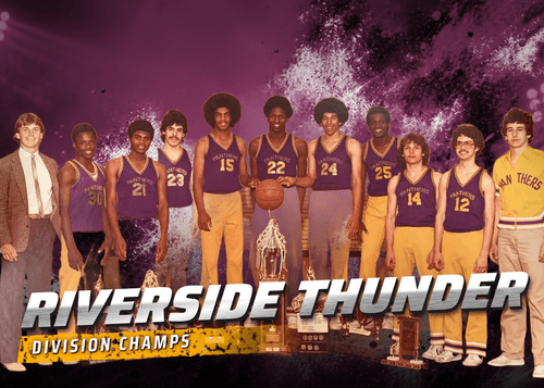 Basketball team card in the Jumbotron design
