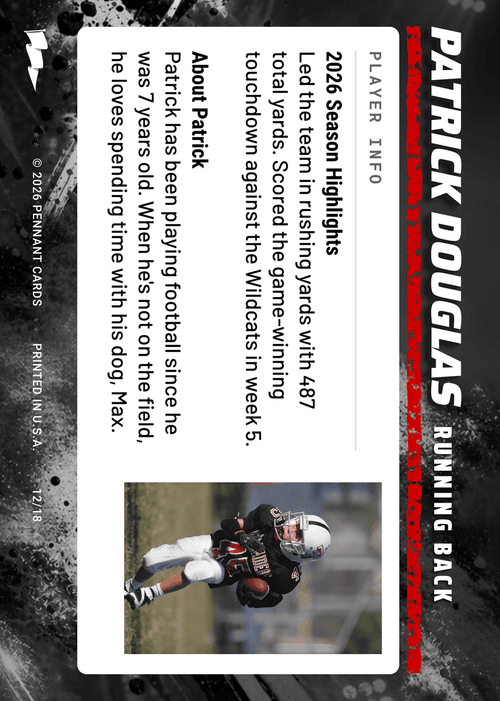 Jumbotron Football Card Back