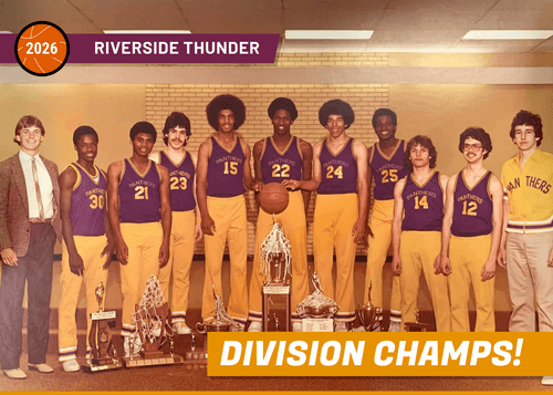 Basketball team card in the Minimal design