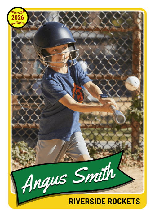 Custom softball card in the Pennant design