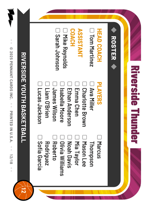 Ringer Basketball Card Back