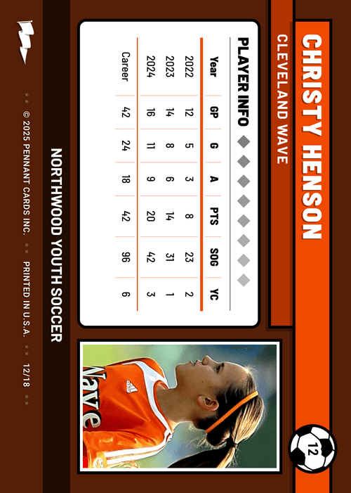 Velcro Soccer Card Back