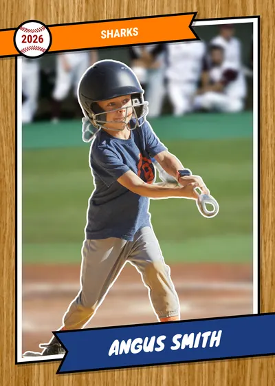 Wood Grain design with the at bat with dugout in bg background